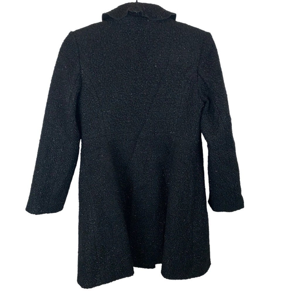 Rothschild Black Sparkly Faux Persian Lamb Ruffle Collar Girl's Coat  sz 14 - Picture 6 of 10